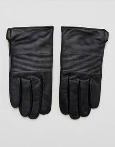 Кожаные перчатки с кашемировой подкладкой Dents Chartham - Черный