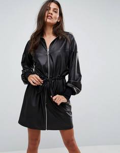 Спортивное платье из искусственной кожи ASOS - Черный