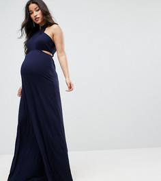 Платье макси с высоким воротом Bluebelle Maternity - Темно-синий