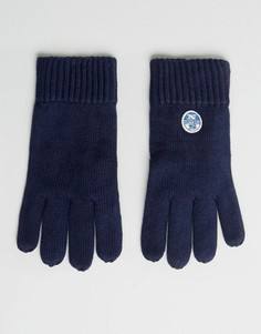 Темно-синие перчатки из мериносовой шерсти с логотипом North Sails - Темно-синий