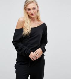 Свитшот с открытыми плечами и необработанными краями ASOS TALL LOUNGE - Черный