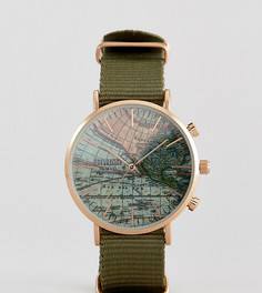 Зеленые часы с парусиновым ремешком Reclaimed Vintage Inspired эксклюзивно для ASOS - Зеленый
