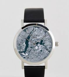 Часы с черным кожаным ремешком Reclaimed Vintage Inspired Manhattan эксклюзивно для ASOS - Черный