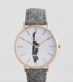 Часы с серым шерстяным ремешком Reclaimed Vintage Inspired Manhattan эксклюзивно для ASOS - Серый