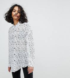 Рубашка с рюшами на рукавах и принтом Reclaimed Vintage Inspired - Кремовый