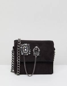 Маленькая сумка через плечо с декоративной отделкой New Look - Черный