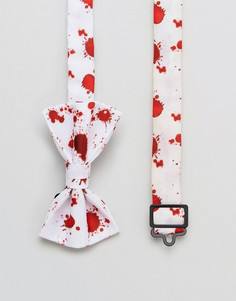 Галстук-бабочка с эффектом брызг крови ASOS Halloween - Белый