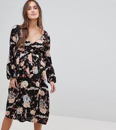 Платье миди с цветочным принтом New Look Maternity - Черный