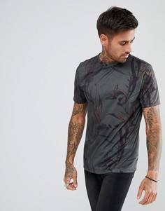 Черная футболка с принтом New Look - Черный