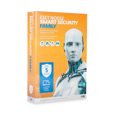 Программное обеспечение ESET NOD32 Smart Security Family 1 год на 5 ПК NOD32-ESM-NS-BOX-1-5