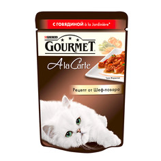 Корм Gourmet A la Carte Говядина с Морковью Томатом и Цукини а-ля Жардинье 85g для кошек 56583