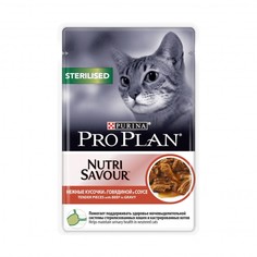 Корм Pro Plan Nutrisavour Sterilised Говядина в соусе 85g для стерилизованных кошек и кастрированных котов 57488