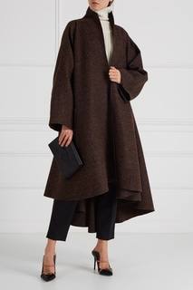 Драпированное пальто коричневое Cyrille Gassiline Base
