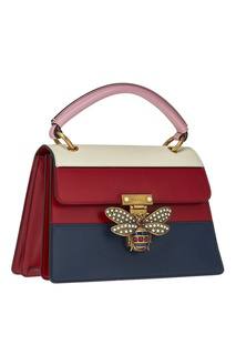 Кожаная сумка c декором Queen Margaret Gucci