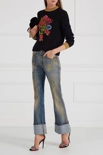 Кожаные босоножки с кристаллами Gucci
