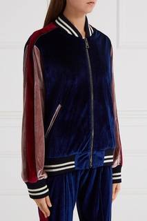 Бомбер из комбинированного бархата Forte Couture