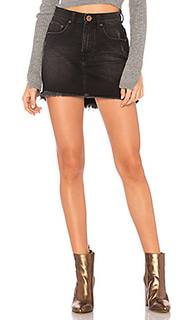 Джинсовая юбка 2020 mini high waist - One Teaspoon