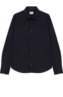 Хлопковая рубашка с логотипом бренда Armani Junior