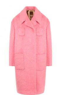 Шерстяное пальто прямого кроя с карманами No. 21