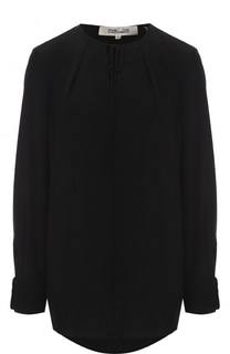 Шелковая блуза свободного кроя с круглым вырезом Diane Von Furstenberg