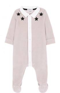Хлопковая пижама с контрастной отделкой и аппликациями Givenchy