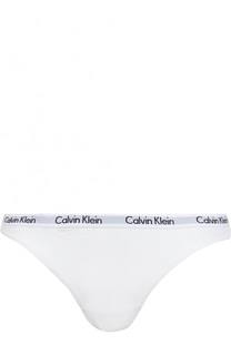 Хлопковые стринги с логотипом бренда Calvin Klein Underwear