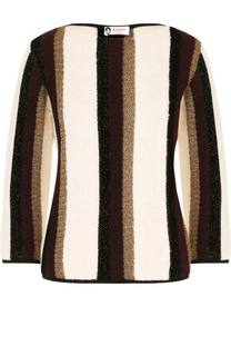 Пуловер с вырезом-лодочка и укороченным рукавом Lanvin