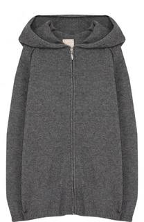 Вязаный кардиган на молнии с капюшоном Kuxo Cashmere