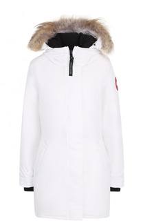 Удлиненный пуховик Victoria с меховой отделкой Canada Goose