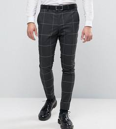 Суперузкие брюки в решетчатую клетку Selected Homme - Серый