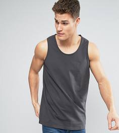Свободная темно-серая майка ASOS TALL - Черный