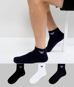 3 пары низких спортивных носков Emporio Armani - Мульти