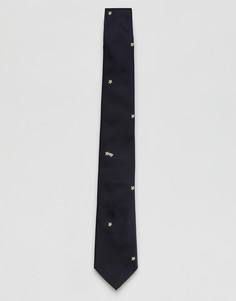 Темно-синий галстук со звездным узором PS by Paul Smith - Темно-синий