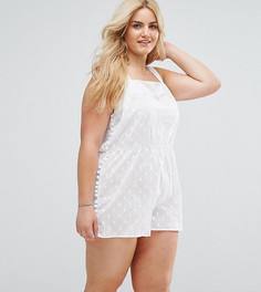 Ромпер с помпонами эксклюзивно для ASOS CURVE - Белый