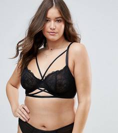 Кружевной бюстгальтер на косточках ASOS CURVE - Черный