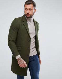 Пальто цвета хаки из шерстяной смеси ASOS - Зеленый
