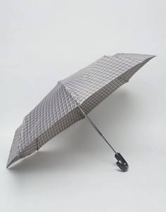 Зонт в клетку Fulton Open & Close - Серый