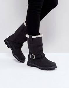 Черные байкерские ботинки с подкладкой из искусственного меха Timberland Nellie - Черный