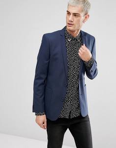 Синий зауженный блейзер ASOS - Синий