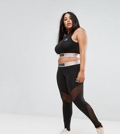 Сетчатые леггинсы с лямками Puma эксклюзивно для ASOS - Черный