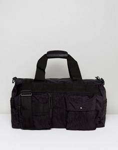 Черная фактурная сумка с наружным карманом ASOS - Черный