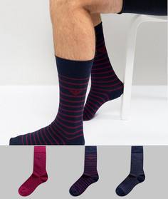 Набор из 3 пар носков с логотипом (темно-синие / розовые / черные) Emporio Armani - Темно-синий
