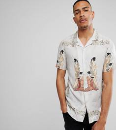 Оверсайз-рубашка из вискозы с принтом ASOS TALL - Розовый