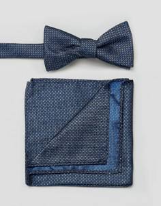 Набор из галстука-бабочки и платка для нагрудного кармана Selected Homme - Темно-синий