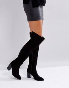 Сапоги-ботфорты на каблуке London Rebel - Черный