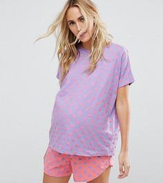 Пижамный комплект в горошек с шортами ASOS Maternity - Мульти