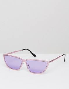 Солнцезащитные очки кошачий глаз в стиле 80-х с металлической оправой ASOS - Розовый