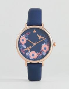 Часы с цветочным рисунком ASOS - Темно-синий