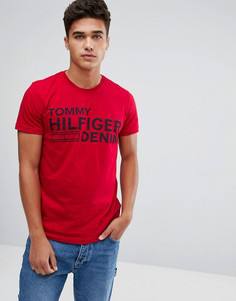 Красная футболка с логотипом Tommy Hilfiger Denim - Красный