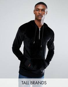 Худи черного цвета с молнией Sixth June TALL - Черный